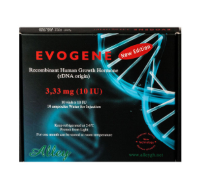 Хормон на растежа,Evogene, Евоген -Alley- 10 ампули по 3.33мг (10 IU), 24мгза изграждане на релеф и мускулна маса, увеличава енергията. В течна форма. Ускорява метаболизма