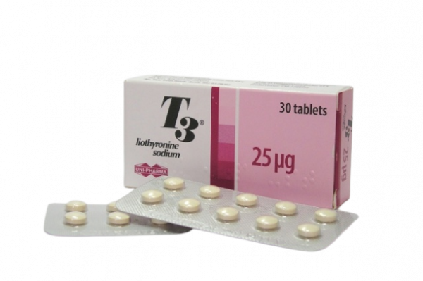 Т3, Трийодтиронин 30 таблетки по 25(µg) микрограма в таблетна форма с орален прием в комбинация с хормон